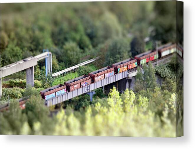 Train Canvas Print featuring the photograph Wagon Train by Isabel Hümpfner - Farbstich.net