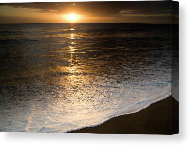 Tide Canvas Print featuring the photograph Waimea Sunset, Islands Of Hawaii by Jimkruger