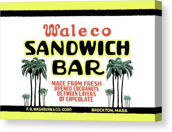 Candy Canvas Print featuring the painting Waleco Sandwich Bar by Unknown