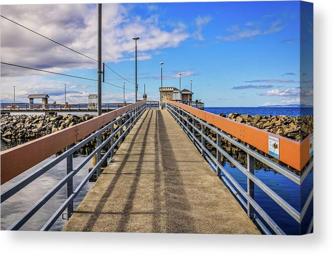Dock Canvas Print featuring the photograph Walking on the dock by Anamar Pictures