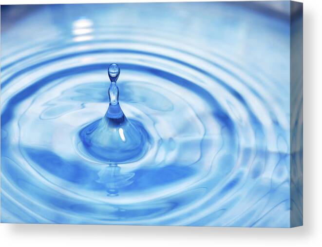 Cool Attitude Canvas Print featuring the photograph Water Drop Ripples by Bluestocking