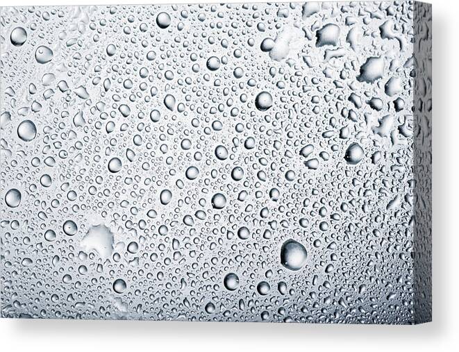 Material Canvas Print featuring the photograph Water Drops Background Dew Condensation by Ultramarinfoto