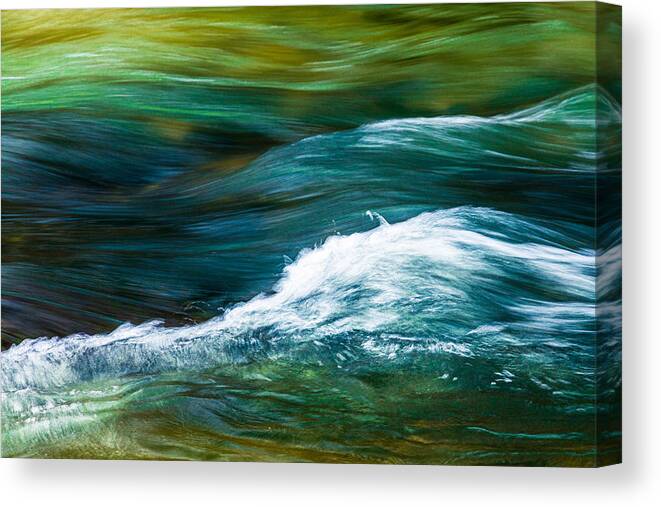 Water Slow Motion Abstract River Colours Nature Water Flow Shapes Mood Landscape Painting Canvas Print featuring the photograph Water Painting by Francisco Villalpando