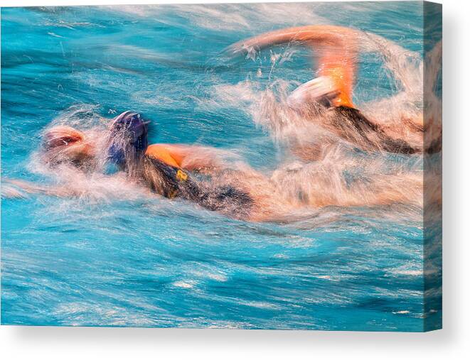 Water Canvas Print featuring the photograph Water Polo - Girl by Dusan Ignac