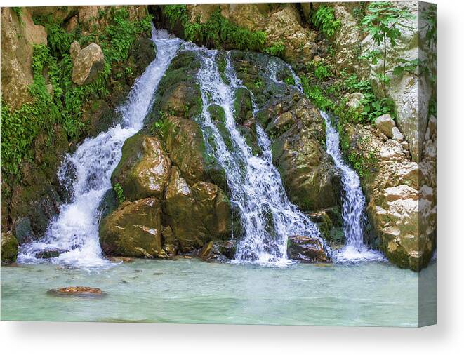 Waterfall Canvas Print featuring the photograph Waterfall in Saklikent by Sun Travels