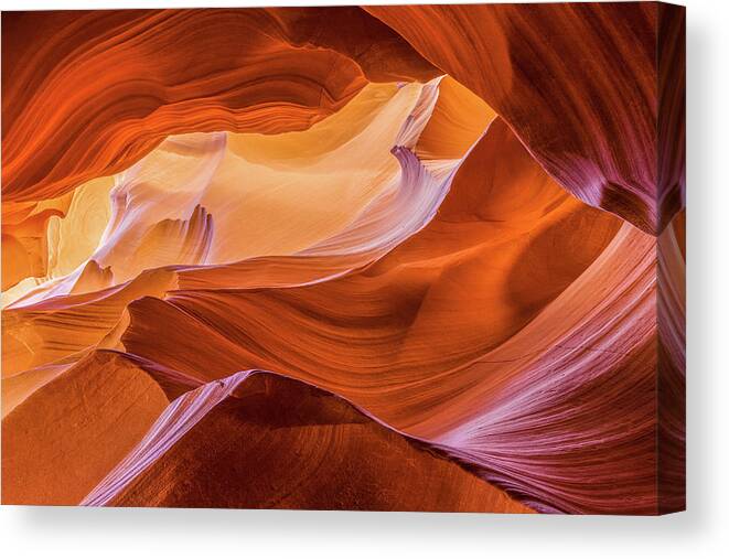 Antelope Canyon Canvas Print featuring the photograph Waves of Stone by Carl Amoth