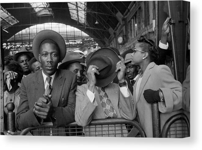 1950-1959 Canvas Print featuring the photograph West Indian Arrivals by Haywood Magee
