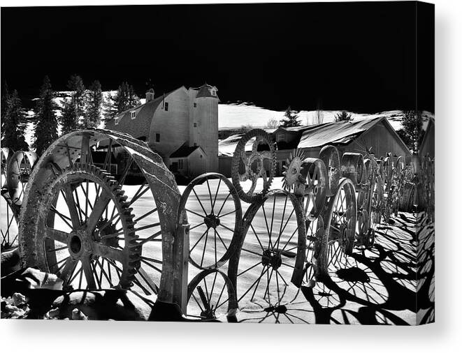 Wheel Shadows Canvas Print featuring the photograph Wheel Shadows by David Patterson