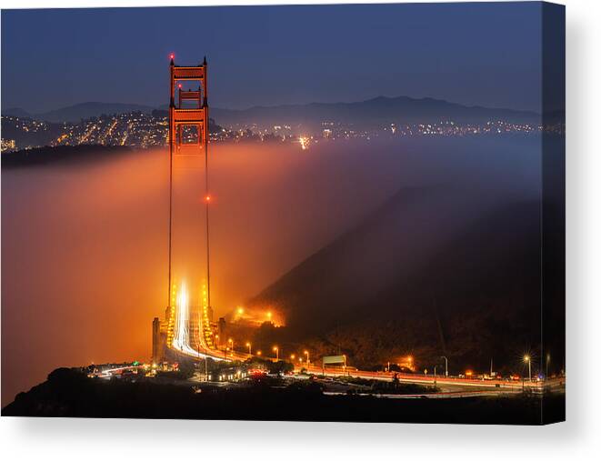 Night Canvas Print featuring the photograph When Everything Is Aligned by Qiang Huang