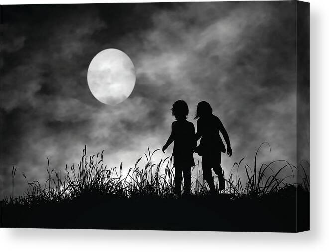 Moon Canvas Print featuring the photograph Where Ever You Go... by Hengki Lee