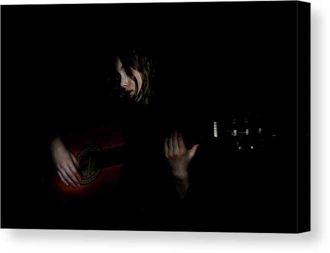 Adolescence Canvas Print featuring the photograph While My Guitar Gently Weeps by Arwenabendstern