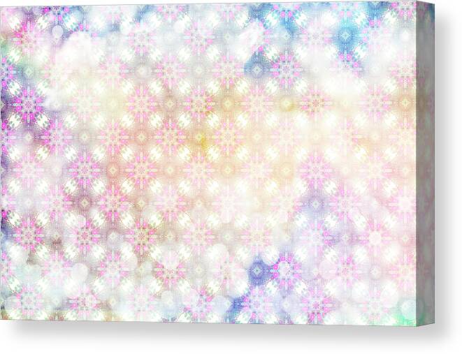 White Spring Blossoms Pattern 01 Canvas Print featuring the mixed media White Spring Blossoms Pattern 01 by Lightboxjournal