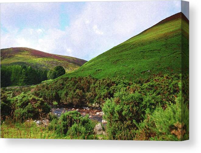 Jenny Rainbow Fine Art Photography Canvas Print featuring the photograph Wicklow Journey. Green Hills by Jenny Rainbow
