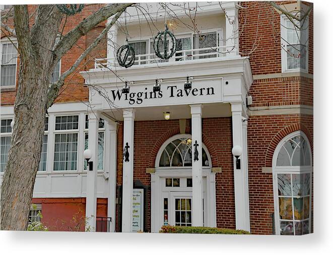 Wiggins Canvas Print featuring the photograph Wiggins Tavern Northampton MA by Imagery-at- Work