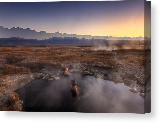 Hot-spring Canvas Print featuring the photograph Wild Hot Spring by Dianne Mao