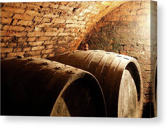 Fermenting Canvas Print featuring the photograph Wine Cellar by Hanis