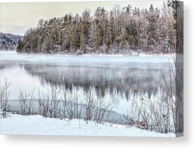 Winter Canvas Print featuring the photograph Winter at Green Lakes by Rod Best