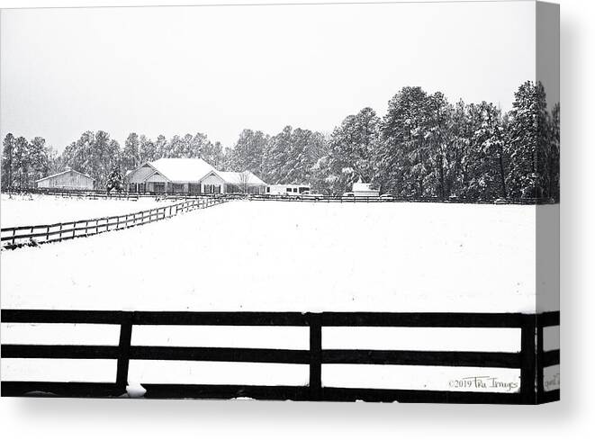 Evergreeen Canvas Print featuring the photograph Winter Farm by TruImages Photography