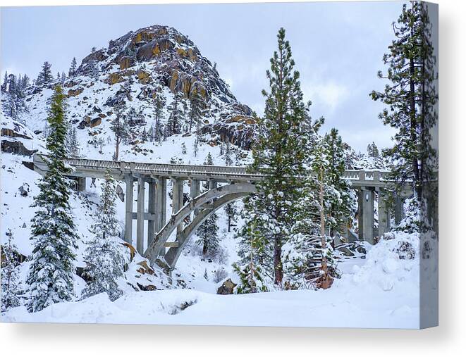 Bridge Canvas Print featuring the photograph Winter Rainbow Bridge by Robin Mayoff