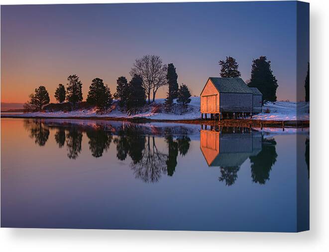 Winter Reflection Canvas Print featuring the photograph Winter Reflection by Michael Blanchette Photography