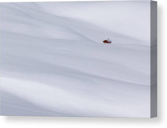 House Canvas Print featuring the photograph Winter Silence by Uschi Hermann
