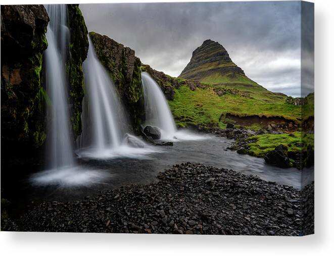 Iceland Canvas Print featuring the photograph Witches Hat Falls II by Tom Singleton