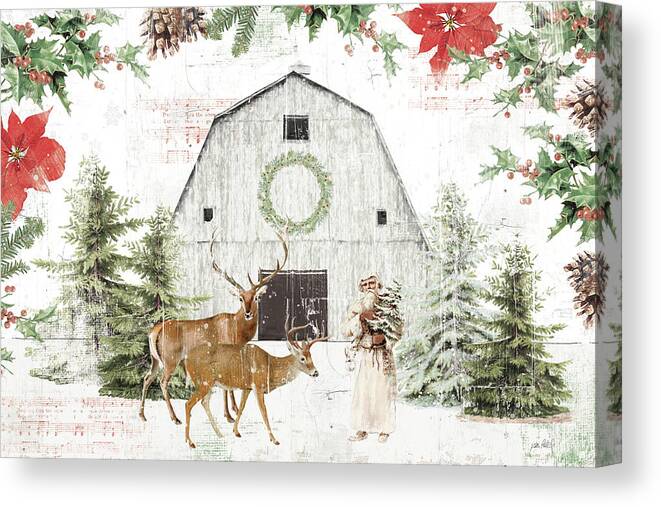 Animals Canvas Print featuring the painting Wooded Holiday I by Katie Pertiet