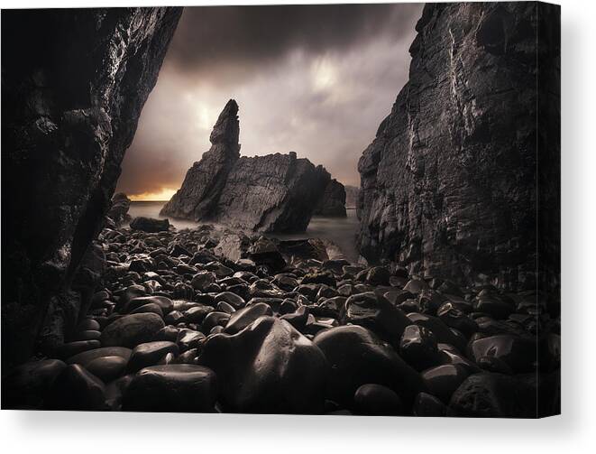 Rocks Canvas Print featuring the photograph World Of Warcraft by Wolongshan