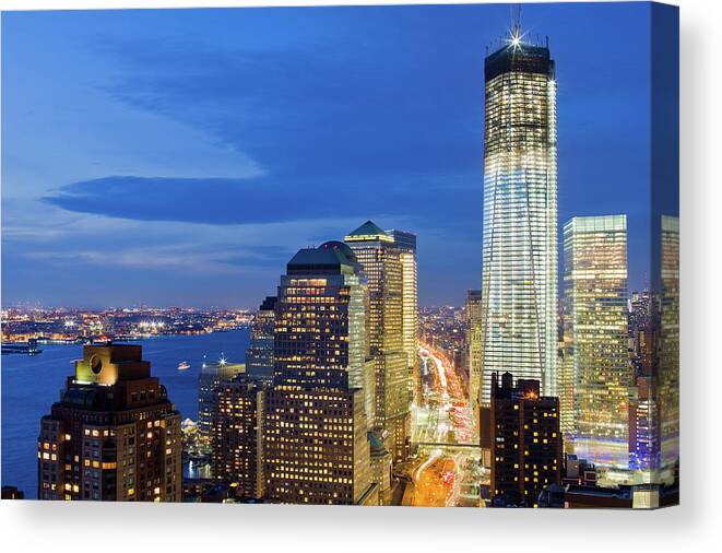 Majestic Canvas Print featuring the photograph World Trade Center At 100 Stories by Ryan D. Budhu