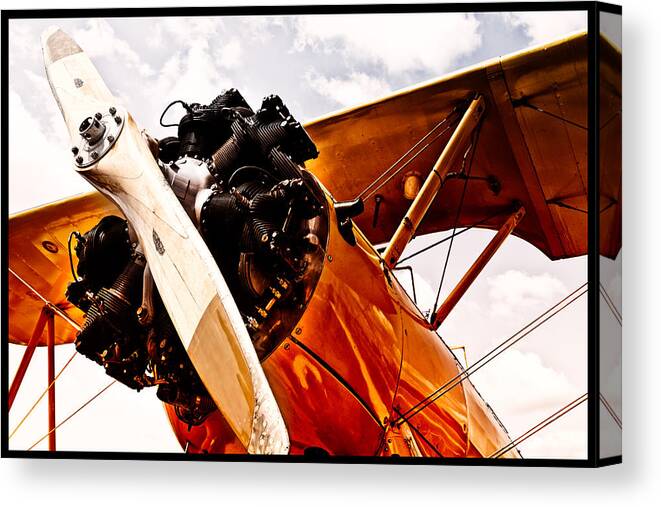 Plane Canvas Print featuring the photograph Yellow Warbird by Carrie Hannigan