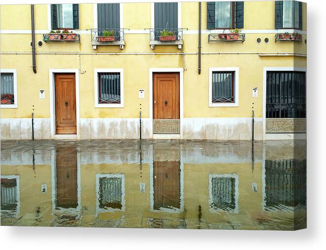 Venice Canvas Print featuring the photograph Zattere Reflections 4, Venice by Jean Gill