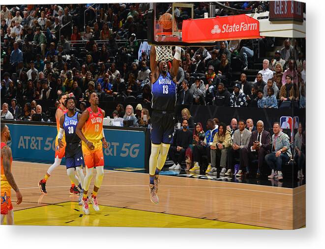 Tyrese Haliburton Canvas Print featuring the photograph 2023 NBA All-Star - NBA All-Star Game #1 by Jesse D. Garrabrant