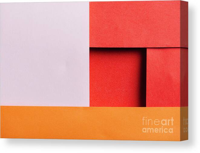 Geometry Canvas Print featuring the photograph Abstract geometry color paper texture background with light and #3 by Jelena Jovanovic