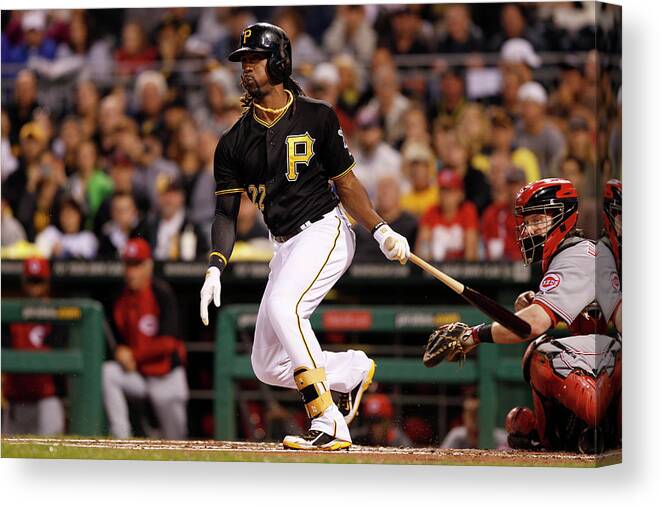 Pnc Park Canvas Print featuring the photograph Andrew Mccutchen #1 by David Maxwell