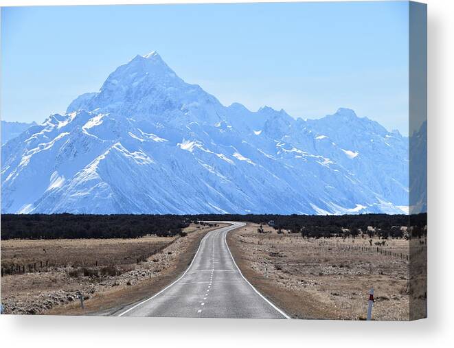 Mountain Canvas Print featuring the photograph Aoraki Mount Cook in New Zealand #1 by Yujun