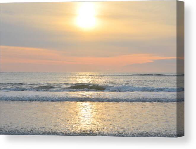 Obx Sunrise Canvas Print featuring the photograph April Sunrise #1 by Barbara Ann Bell