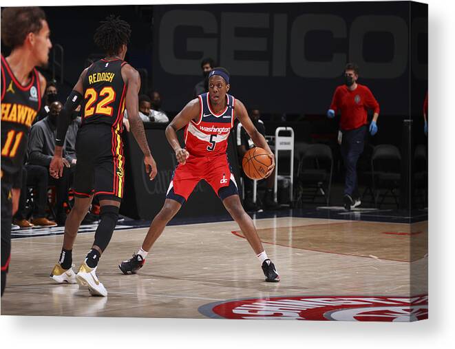Nba Pro Basketball Canvas Print featuring the photograph Atlanta Hawks v Washington Wizards by Ned Dishman