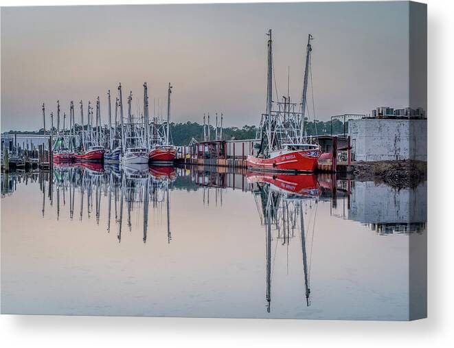 Bayou Canvas Print featuring the photograph Bayou Sunset, 2/9/21 by Brad Boland
