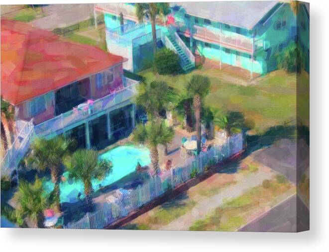Beach Canvas Print featuring the painting Beach house #1 by Darrell Foster