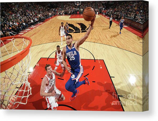 Nba Pro Basketball Canvas Print featuring the photograph Ben Simmons by Ron Turenne