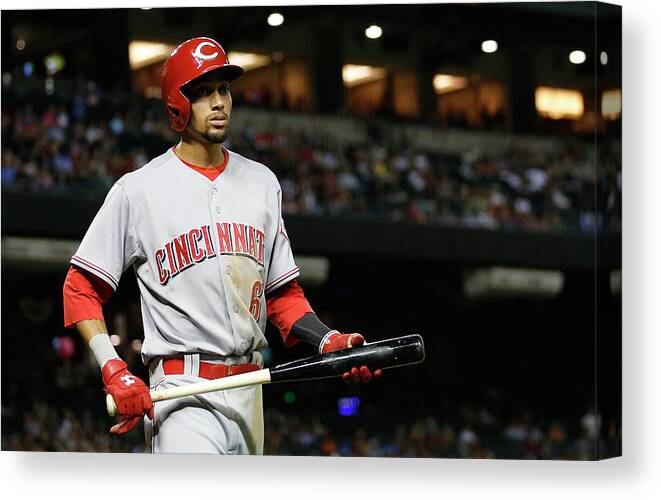 National League Baseball Canvas Print featuring the photograph Billy Hamilton by Christian Petersen