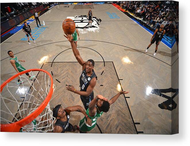 Nba Pro Basketball Canvas Print featuring the photograph Boston Celtics v Brooklyn Nets - Game Two by Jesse D. Garrabrant