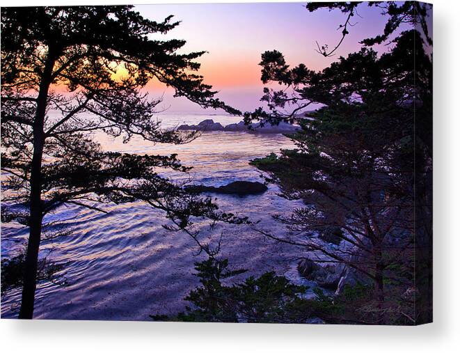 Color Canvas Print featuring the photograph Carmel Highlands Sunset 1 by Alan Hausenflock