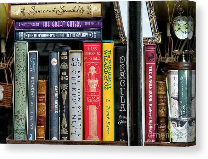 Books Canvas Print featuring the photograph Classic English Literature Books in a Window by Tim Gainey