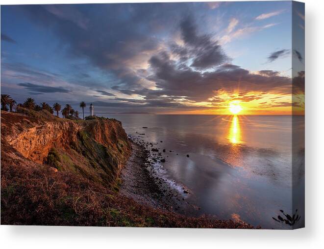 Beach Canvas Print featuring the photograph Colorful Point Vicente at Sunset #1 by Andy Konieczny
