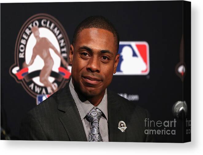 People Canvas Print featuring the photograph Curtis Granderson by Elsa