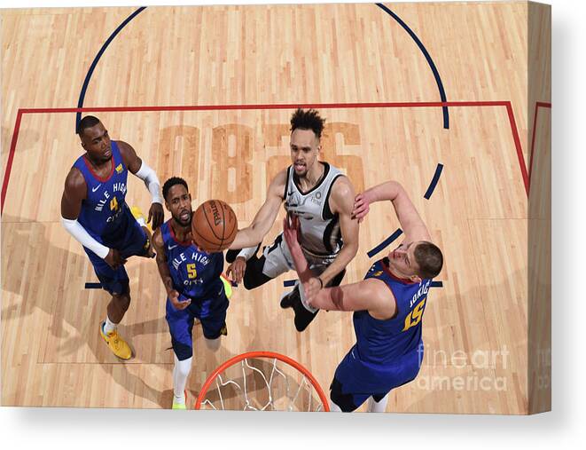 Nba Pro Basketball Canvas Print featuring the photograph Derrick White by Garrett Ellwood