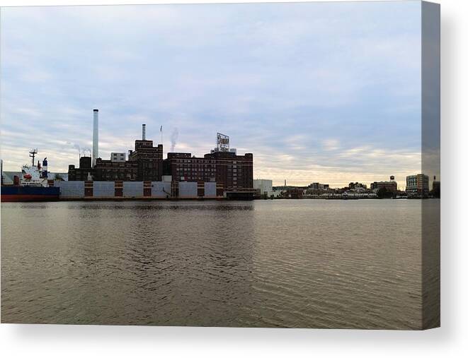 Baltimore Canvas Print featuring the photograph Domino Sugar #1 by Chris Montcalmo