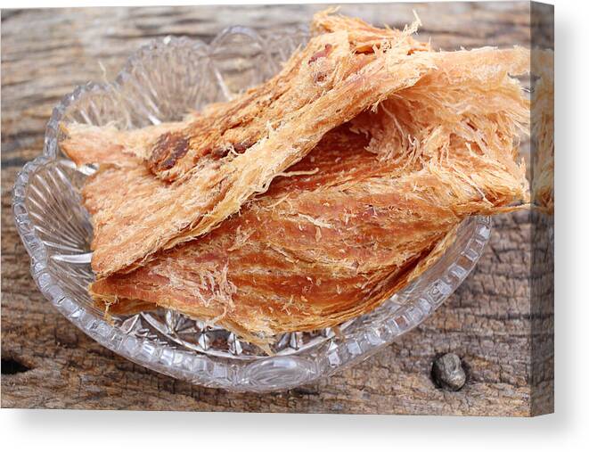 Gourmet Canvas Print featuring the photograph Dried shredded pork chinese food #1 by Luknaja