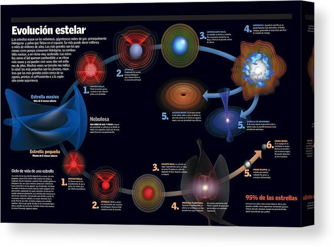 Astronomia Canvas Print featuring the digital art Evolucion estelar #1 by Album